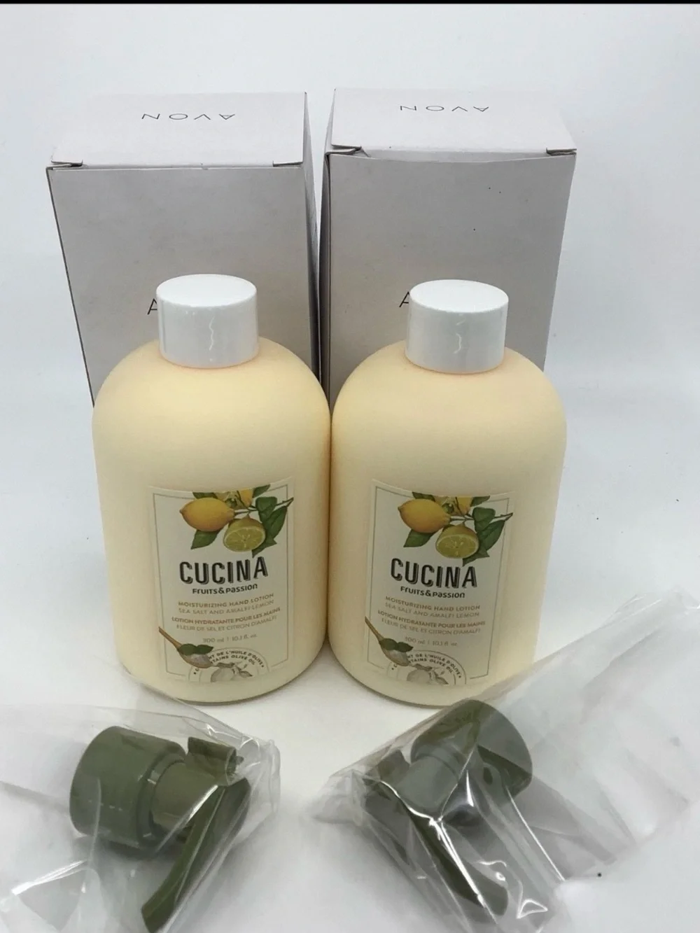 2 x Avon Cucina Fruits & Passion Sea Salt Amalfi Lemon Body Hand Lotion - 10 Oz.